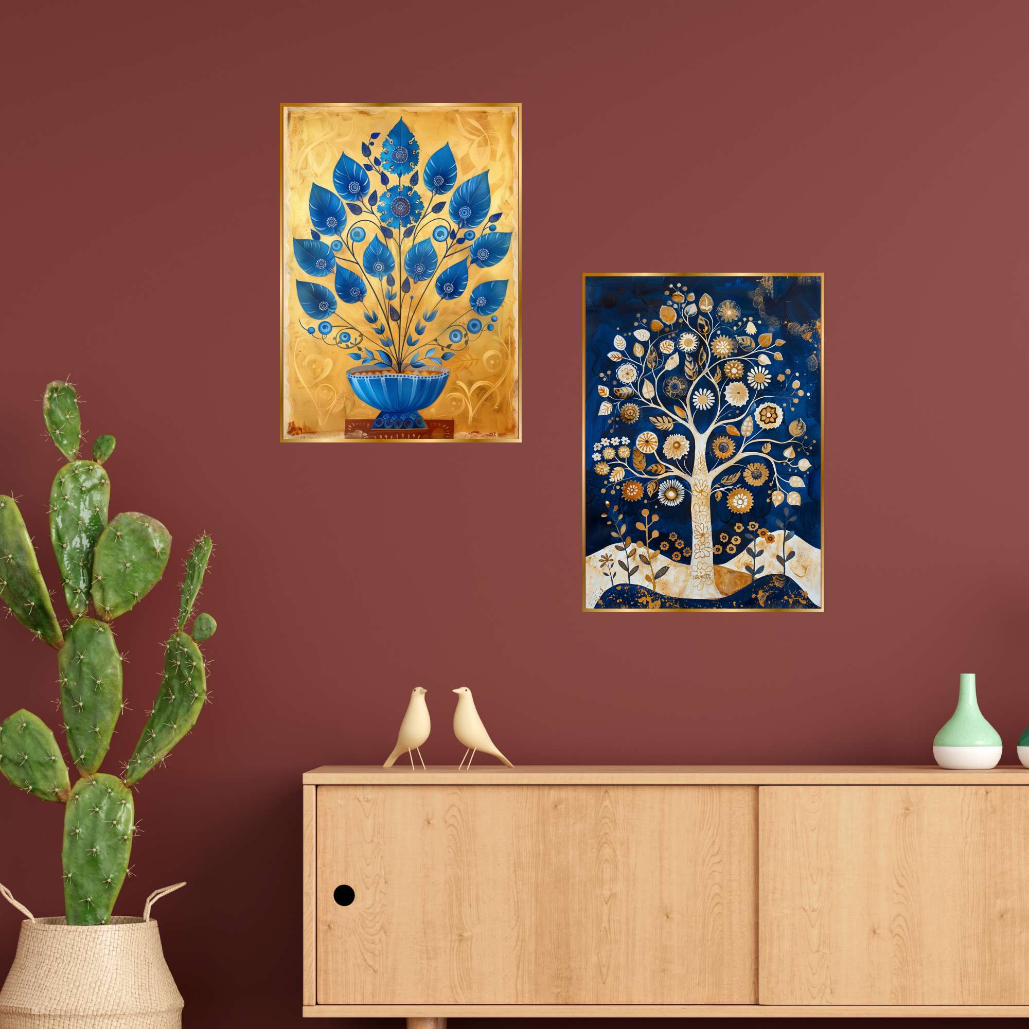 Set of Two Wall Paintings for Wall Decoration Golden Framed Wall Paintings for Living Room & Bedroom Wall Art for Home Decoration & Office Wall Décor (14x11 inch CH-GD2-10) - Image 3