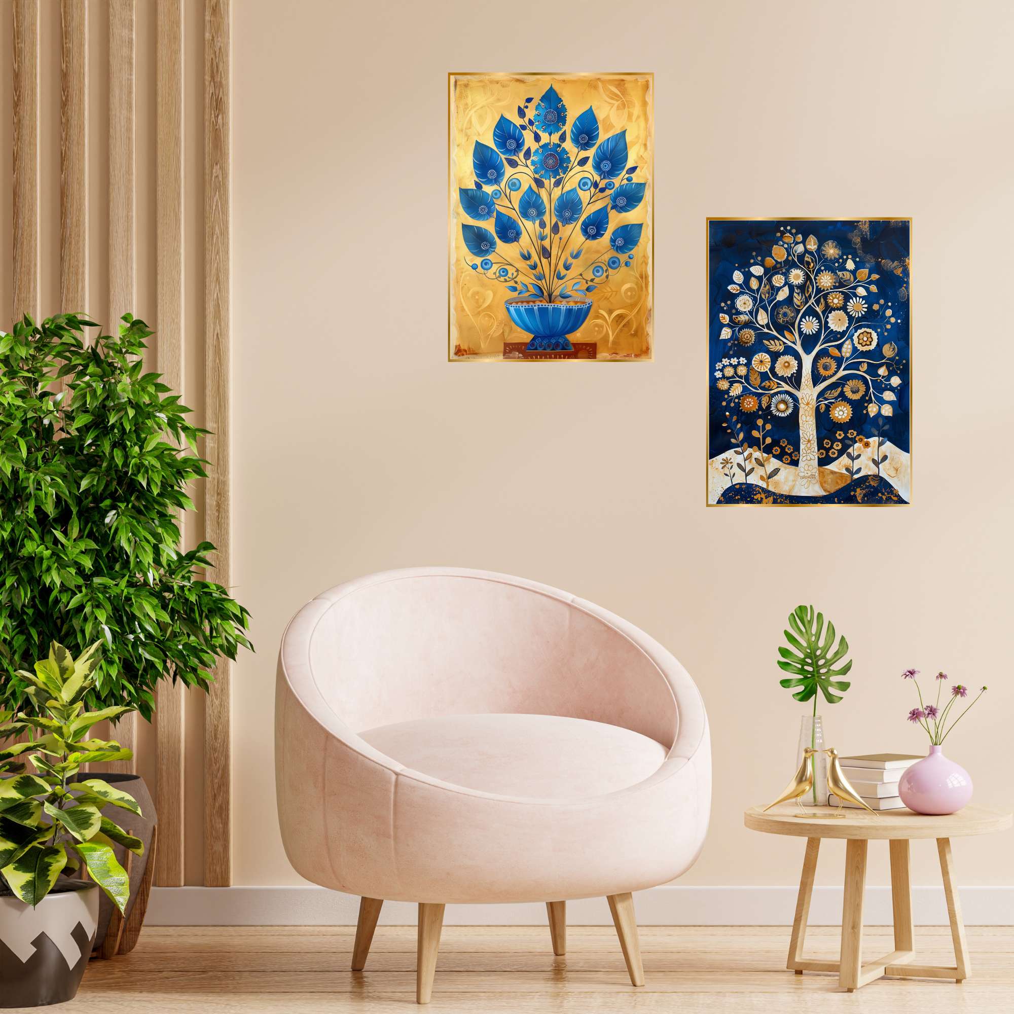 Set of Two Wall Paintings for Wall Decoration Golden Framed Wall Paintings for Living Room & Bedroom Wall Art for Home Decoration & Office Wall Décor (14x11 inch CH-GD2-10) - Image 4